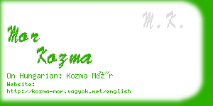 mor kozma business card